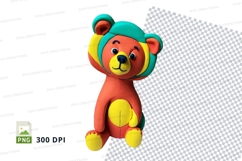 Cute teddy bear clipart png colorful toy isolated 300dpi Product Image 1