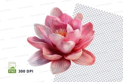 Pink lotus flower clipart transparent background high detail Product Image 1