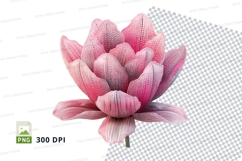 Pink lotus flower clipart transparent PNG high detail Product Image 1
