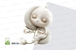Sleeping newborn baby clipart white background peaceful rest Product Image 1