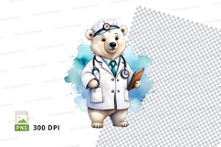 Cute doctor teddy bear clipart png vector medical Product Image 1