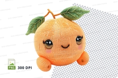 Cute orange knitted turtle clipart PNG high resolution Product Image 1