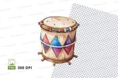 Colorful wooden drum clipart isolated transparent PNG Product Image 1