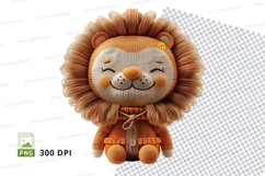 Cute brown lion plush toy clipart isolated on white backgrou Product Image 1