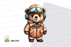 Cute teddy bear aviator clipart transparent PNG high quality Product Image 1
