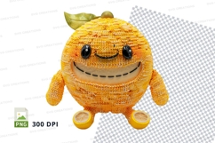 Cute lemon plush toy smiling isolated on white background cl Product Image 1