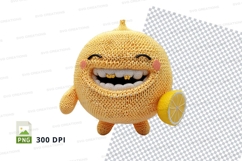 Cute corn clipart smiling holding lemon isolated on white ba Product Image 1