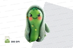 Cute green frog clipart smiling happy isolated transparent P Product Image 1