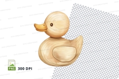 Wooden duckling toy clipart isolated on white background Product Image 1