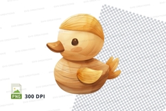 Wooden duck toy clipart isolated on white background Product Image 1