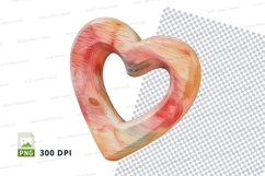 Wooden heart clipart PNG transparent love decoration 300 DPI Product Image 1