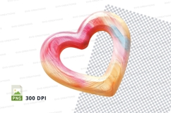 Colorful heart clipart PNG transparent love symbol graphic Product Image 1