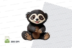 Cute red panda clipart sitting isolated transparent PNG Product Image 1