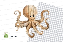Cute octopus clipart PNG transparent background sea animal Product Image 1
