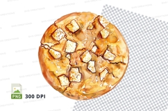 Golden almond pie slice clipart transparent PNG high detail Product Image 1
