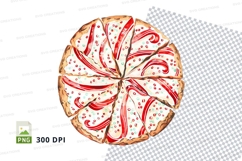 Pepperoni pizza clipart isolated transparent PNG high detail Product Image 1