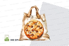 Pizza clipart in transparent reusable shopping bag PNG Product Image 1