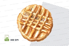 Golden waffle clipart isolated transparent background PNG Product Image 1