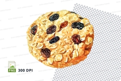 Chocolate chip cookie with nuts isolated on white background Product Image 1