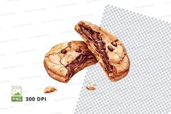 Delicious walnut chocolate cake slice clipart PNG transparen Product Image 1