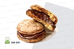 Chocolate macarons stack dessert clipart transparent PNG Product Image 1