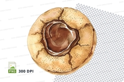 Golden wedding ring on cracked eggshell isolated clipart Product Image 1