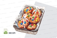 Colorful mini pizzas clipart tray party food PNG Product Image 1