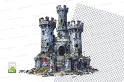 Ancient stone castle tower clipart PNG isolated illustration Product Image 1