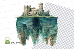 Floating castle on iceberg clipart transparent PNG Product Image 1