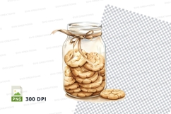 Homemade cookies in glass jar with checkered cloth clipart p Product Image 1