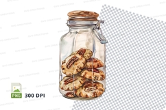 Chocolate cookies in glass jar clipart transparent PNG Product Image 1