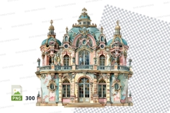 Elegant historic building clipart png illustration vector Product Image 1