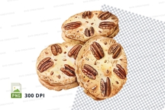 Pecan cookies stack clipart transparent background PNG Product Image 1