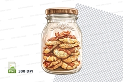 Cashew nuts in glass jar clipart transparent PNG Product Image 1