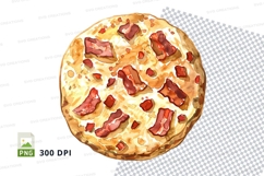 Pepperoni pizza clipart isolated transparent background PNG Product Image 1