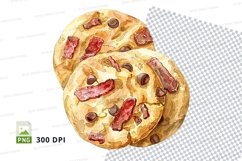 Bacon and cheese stuffed pancake stack clipart PNG Product Image 1