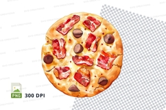 Pepperoni pizza clipart isolated transparent PNG high resolu Product Image 1
