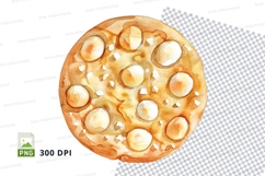 Delicious pepperoni pizza clipart isolated transparent PNG Product Image 1