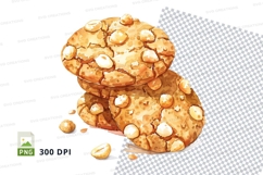 Golden oatmeal cookies stack clipart transparent PNG high de Product Image 1