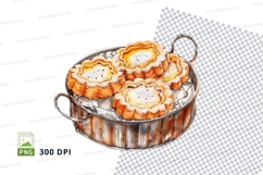 Golden fried chicken basket clipart isolated transparent PNG Product Image 1