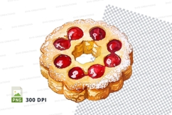 Delicious donut with red berries icing clipart png Product Image 1