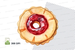 Red jelly donut clipart transparent background sweet dessert Product Image 1