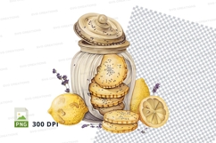 Lemon cookies jar clipart illustration food dessert Product Image 1