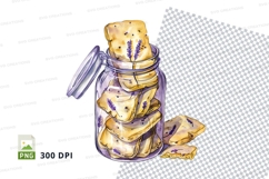 Stacked butter slices in glass jar clipart png Product Image 1