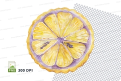 Fresh lemon slice clipart transparent background yellow citr Product Image 1