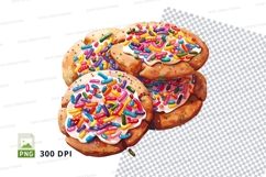 Colorful sprinkles donuts stack clipart transparent PNG high Product Image 1