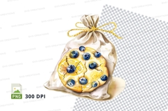 Blueberry muffin gift bag clipart isolated on white Product Image 1