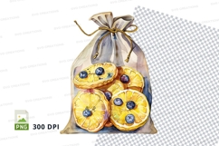 Macaron gift bag clipart transparent yellow blue Product Image 1