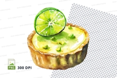 Fresh lime slice on golden pie crust clipart png Product Image 1