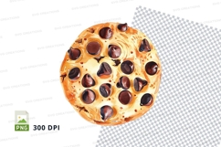 Chocolate chip pizza clipart isolated transparent PNG Product Image 1
